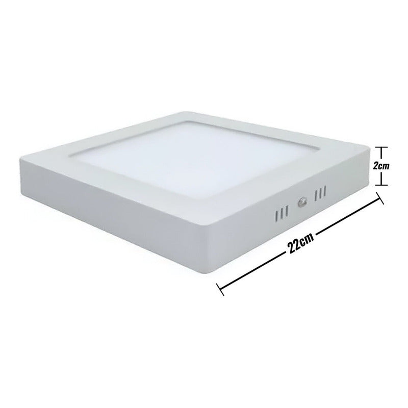 Foco Led Panel Plafon Sobrepuesto Cuadrado 18w Luz Fria