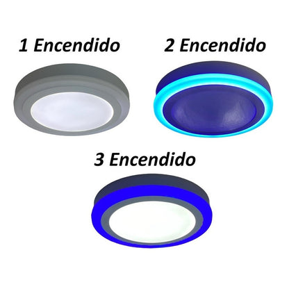 Pack X2 Plafon Led Plafon Techo Focos Led Interior 18+6w Azu