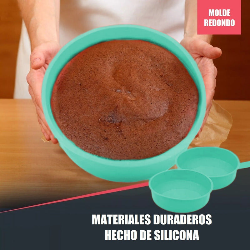 Molde Pan Redondo Silicona Moldes Para Repostería Queque