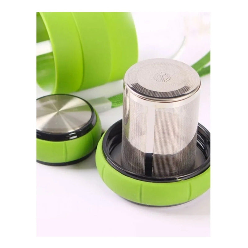 Infusor De Te Botella Vidrio Con Infusor 500 Ml Mate Infusor