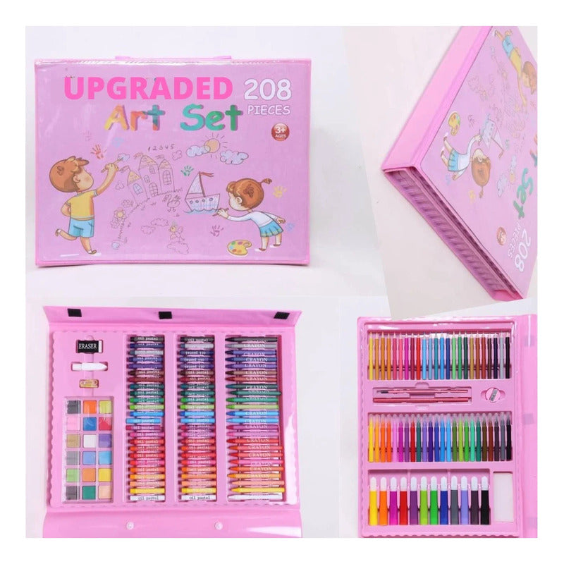 Set De Arte Maleta De Lápices 208pcs Para Colorear Crayones