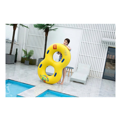 Flotador Inflable Doble Para Piscina Flotadores 2 Personas Color Amarillo