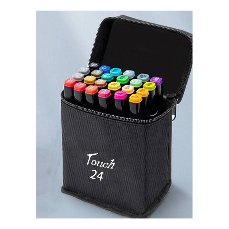 Set Plumones Doble Punta 24 Piezas Plumones Color Brillantes