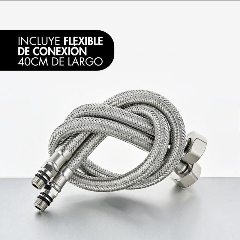 Llave Lavaplatos Monomando Cuello Flexible Agua Caliente