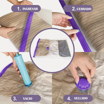Pack X3 Bolsa Al Vacio 80x110 Bolsas Comprimida Ahorra Espac
