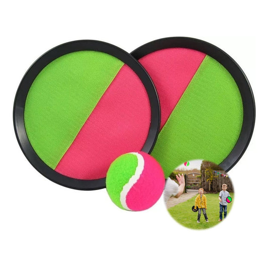 Juego Paleta De Playa Con Velcro Y Pelota Atrapa Pelota