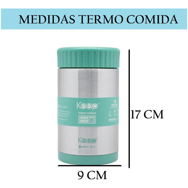 Termo Comida 600ml Termo Acero Inoxidable Keep Lonchera Kee