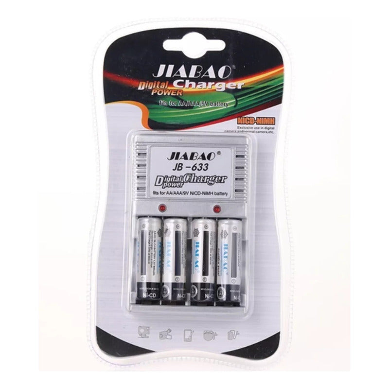 Pilas Aaa Recargables Cargador Pila Aa Cargador + 4 Pilas Aa