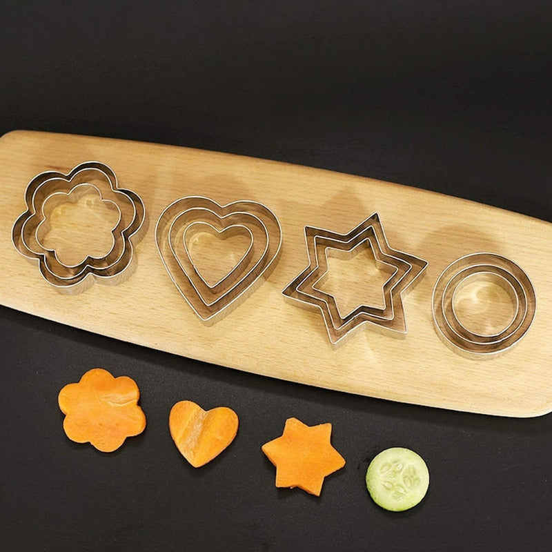 Kit De 12 Moldes Cortadores De Masa Para Moldes De Galletas De Acero Inoxidable