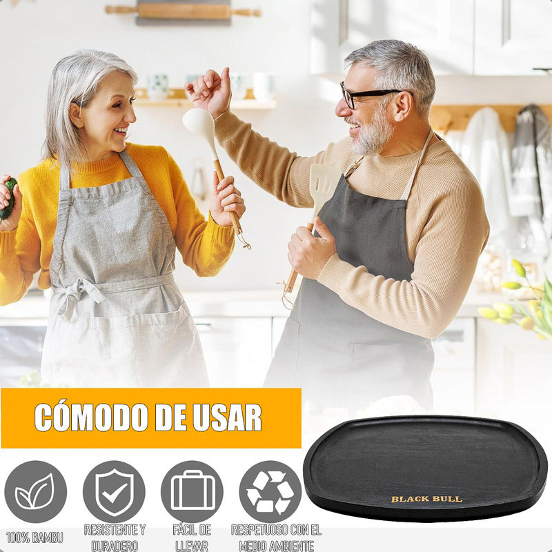 Plato De Madera Bamboo Plato Negro Plato De Madera 25cm Bandeja De Madera De Bambu Arcashopping Plastos De Madera Plastos Negros Platos Decorativos Plato Para Picoteo Black Bull