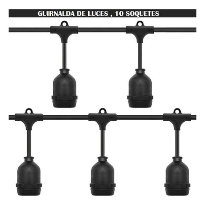 Guirnaldas De Luces Para Terrazas Soquete 5 Mtrs Guirnalda
