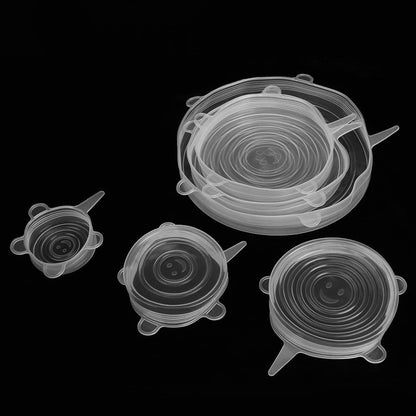 Set 6 Tapas De Silicona Adaptable Para Alimentos Reutilizabl
