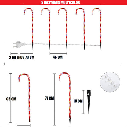 Pack X5 Estacas Navidad Luces Navideñas Luces De Navidad Led