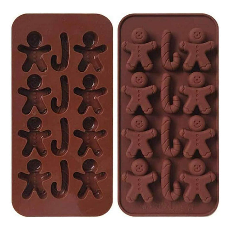 Pack X2 Molde Silicona Chocolate Navidad Moldes Repostería