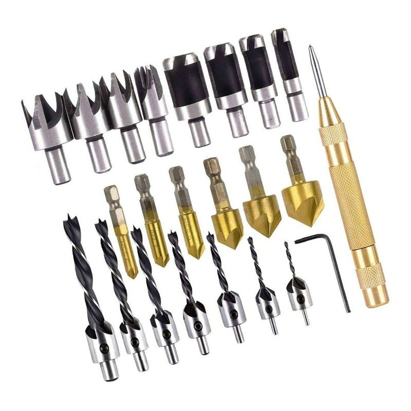 Set 23 Piezas Brocas De Taladro Para Carpintería Herramienta