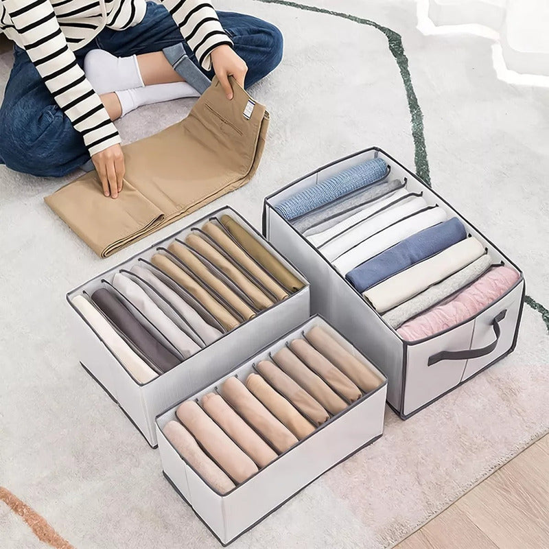 Pack X3 Organizador De Ropa 9 Divisores Ropa Interior