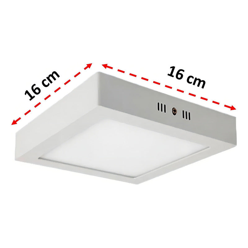 Pack X2 Foco Led Foco Led Sobrepuesto 12w Lamparas Techo Color Blanco