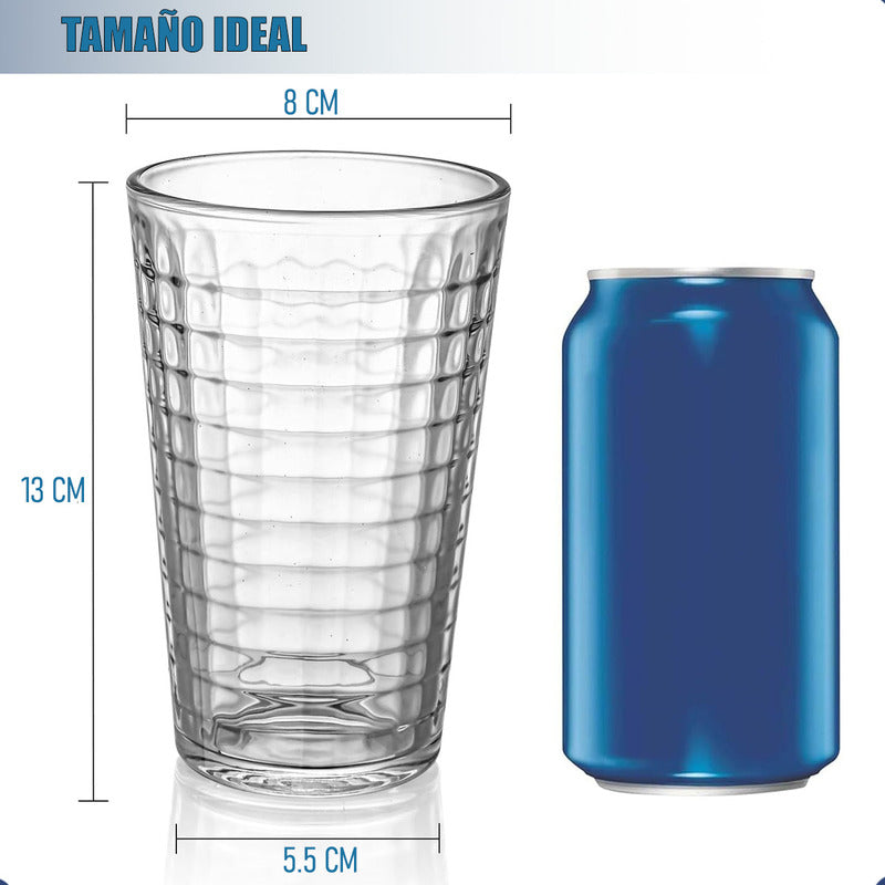 Set 6 Vasos De Vidrio Vasos Vidrio Jugo Juego De Vasos 350ml