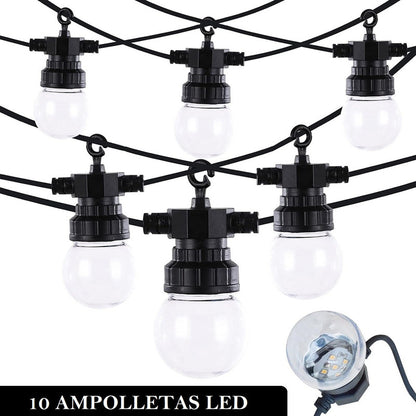 Guirnalda Luces Vintage Solares Cascada Luces Solar 7.5m
