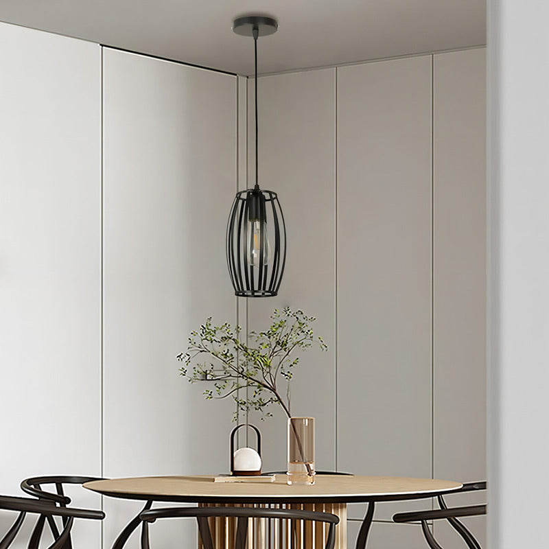 Pack X2 Lámpara Colgante Lámparas Techo Comedor Ovalada E27 Estructura Negro