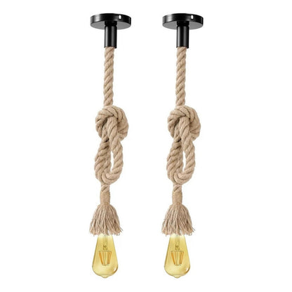 Pack X2 Lampara Colgante Cuerda Marina Vintage Living E27