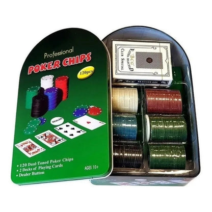 Set Poker Juego De Mesa 120 Fichas Naipes Fichas Poker Juego