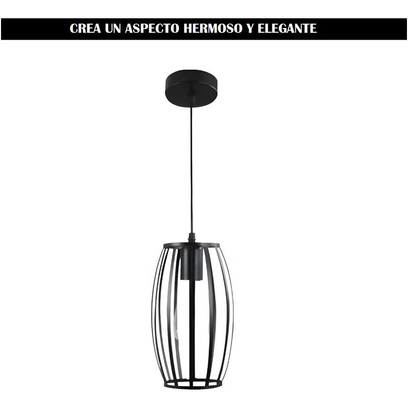 Pack X2 Lámpara Colgante Vintage Ovalada Lámparas Living E27