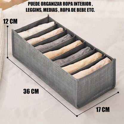 Pack X2 Organizador De Ropa 7 Divisiones Ropa Interior