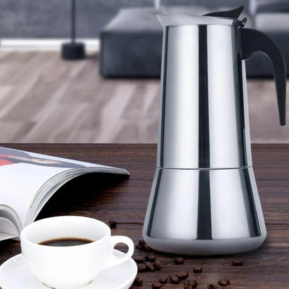 Cafetera Italiana Inoxidable Cafetera Espresso 2 Tazas Coffe Color Gris