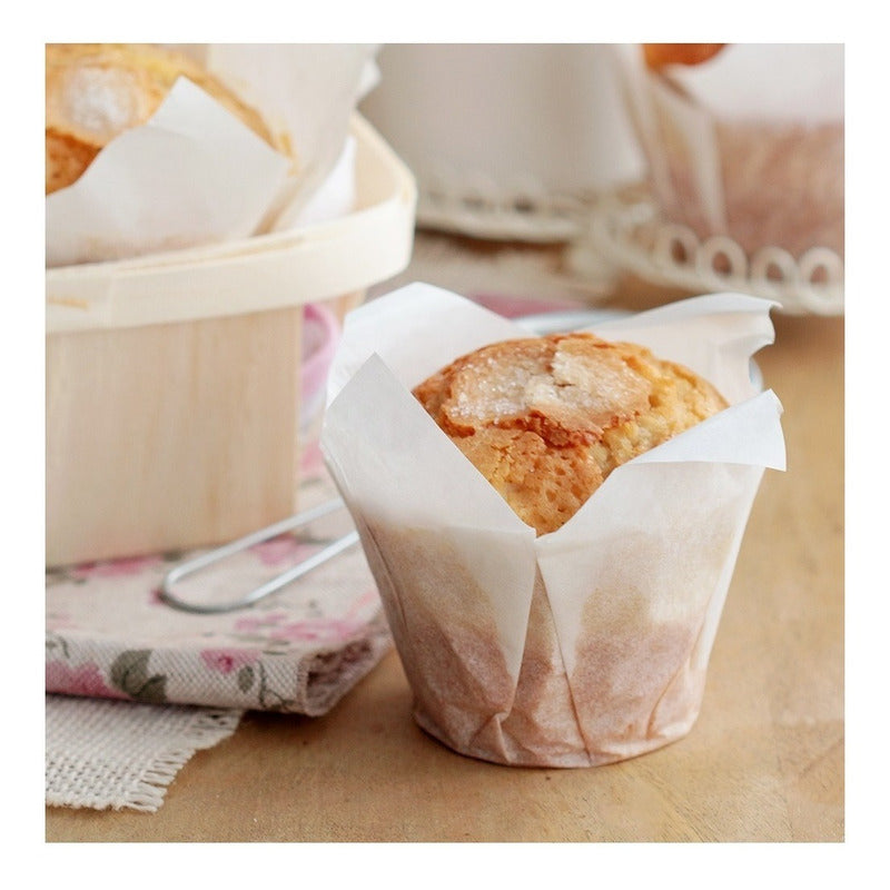 Pack 24 Capsulas De Papel Para Muffins Tulipán Molde Cupcake