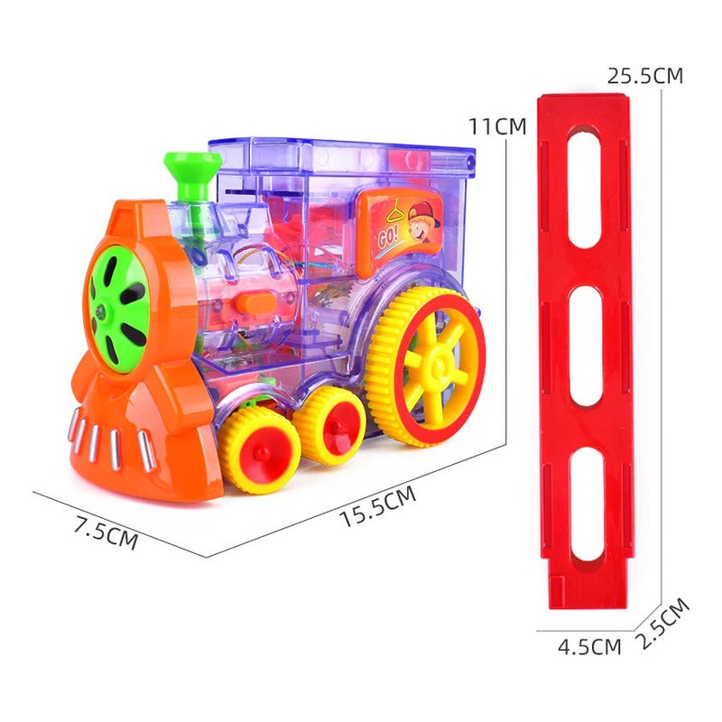 Tren Domino De Juguete Tren Automático Juego Didáctico Color