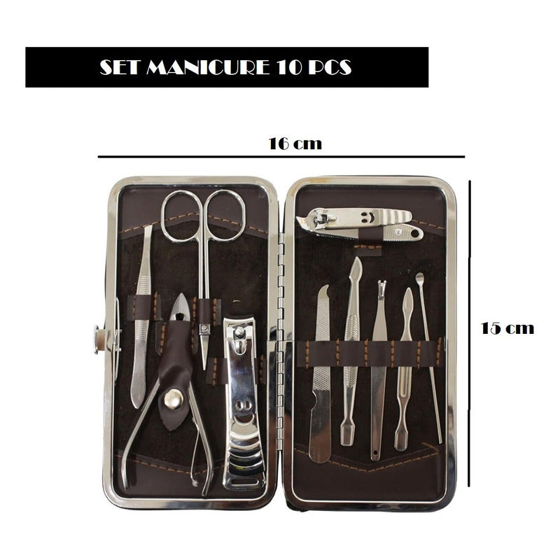 Set Manicure Permanente 10 Pieza Corta Cuticulas Profesional