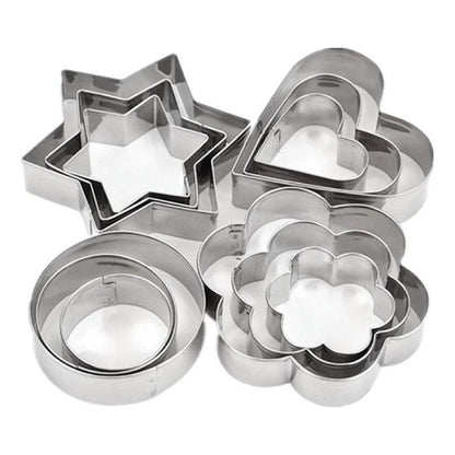 Kit De 12 Moldes Cortadores De Masa Para Moldes De Galletas De Acero Inoxidable