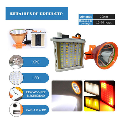 Focos De Caza Linterna Minera Recargable Luz Roja Led 200w