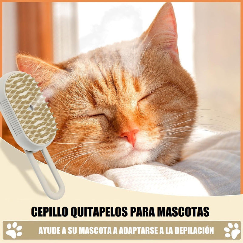 Cepillo Vapor Gato Quita Pelos Mascotas Peine Masajeador