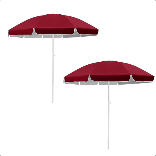 Pack X2 Sombrilla Paraguas Quita Sol Para La Playa 150cm