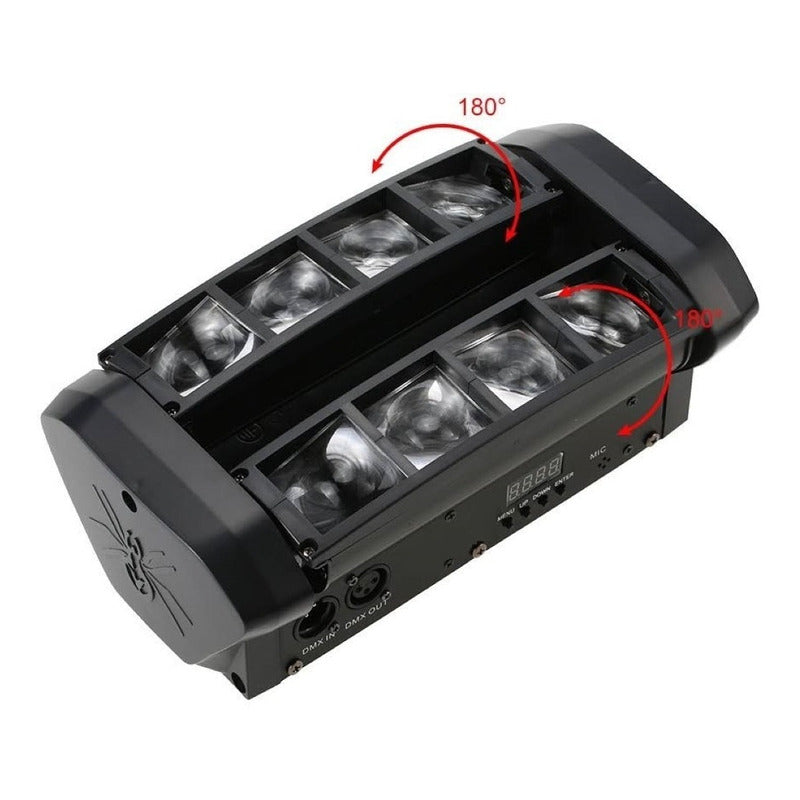 Cabeza Móvil Led Spider Dmx 8x3w Luz Dj Disco Led Beam Rgbw