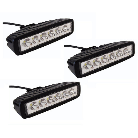 Pack X3 Focos Led Para Autos Barra Led 4x4 Neblinero 18w