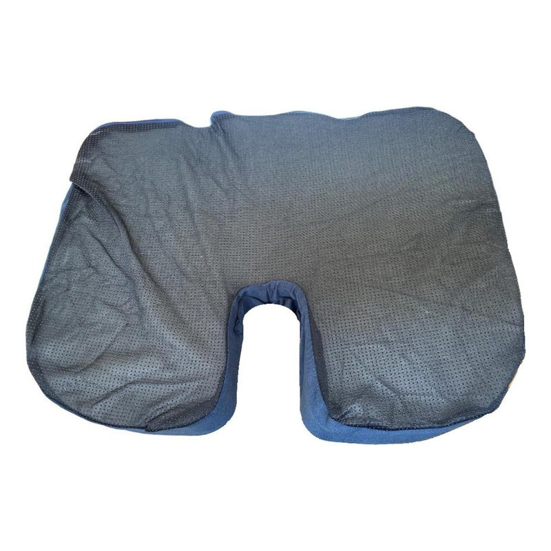 Pack X2 Cojin Lumbar Cojin Silla Oficina Cojin Espalda Ortop Color Blanco Con Azul Diseño De La Tela Liso