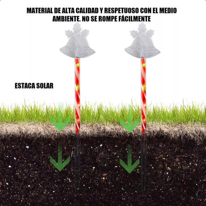 Pack X10 Luces Navideñas Solares Campana Calida Pack Luces Navidad Exterior Solares X10 Pack X10 Estaca Navieña Campana Calida Arcashopping Pack X10 Luces Navideñas Estacas Solares Luces Navidad Solar
