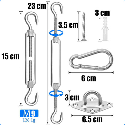 Pack X2 Tensores De Cuerda Alambre Tensor Gancho Para Toldos