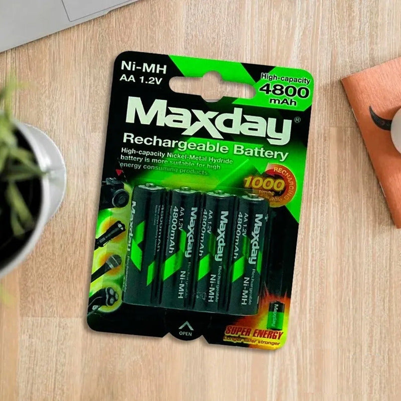 Pack 4 Pilas Aa Recargables Pila Recargable Pilas Aa 4800mah