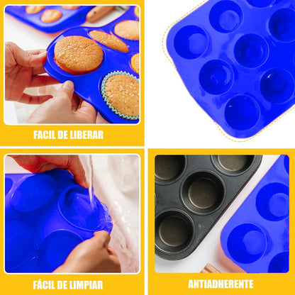 Molde Muffins Molde De Silicona 12 Cup Molde Cupcakes Repost
