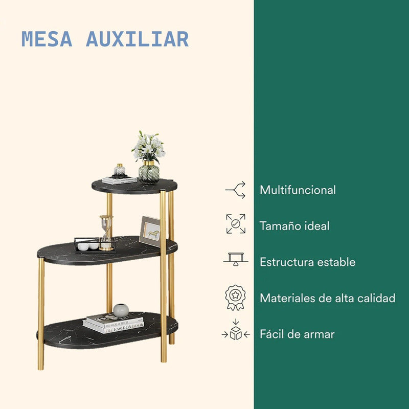 Mesa Centro 3 Niveles Mesa Auxiliar Decorativa Mesa Lateral