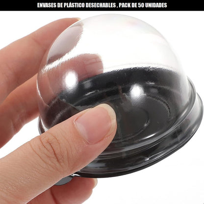 Pack X50 Envases De Plástico Desechables Recipiente Plástico
