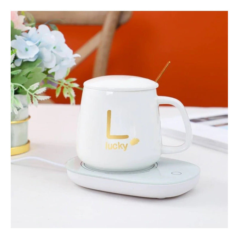 Pack X4 Taza De Café Con Calentador Eléctrico Juego De Tazas