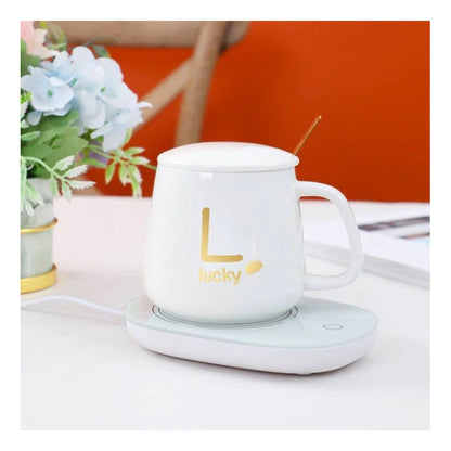 Pack X4 Taza De Café Con Calentador Eléctrico Juego De Tazas
