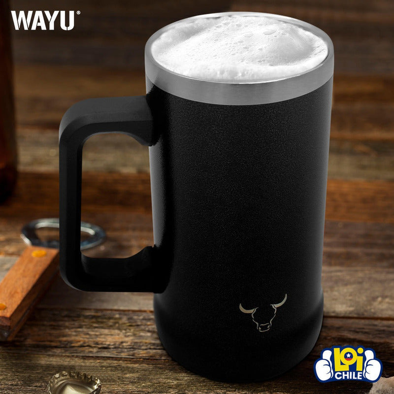 Wayu Beer Mug Stainless Steel 750ml Color Negro