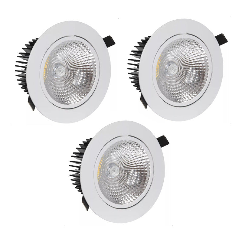 Pack X3 Focos Led Interior Embutido Foco Embutido Led 12w