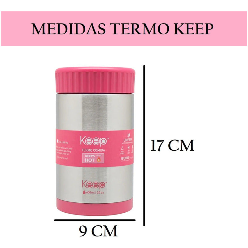 Termo Comida 600ml Termo Acero Inoxidable Keep Lonchera Kee